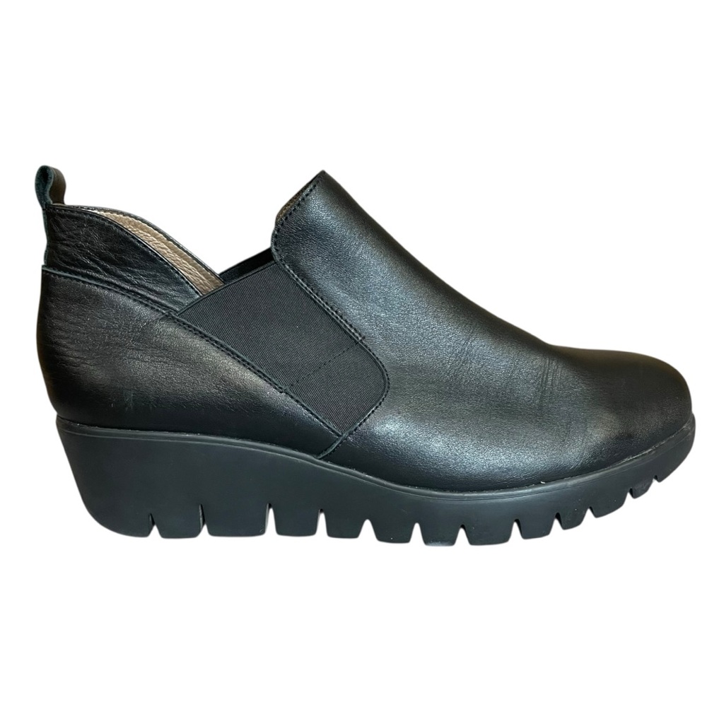 Wonders Fly Plomo black bootie with platform sole 11